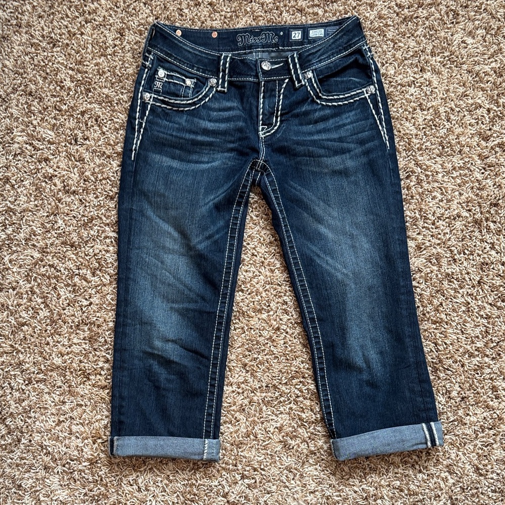 Miss Me Women's Dark Wash Cropped Jeans